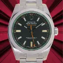 Rolex 116400GV Milgauss, Green Crystal, Full Set, ITA-2015