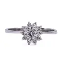 Anello - Brillante 0,45ct. + 0,20ct. H-VS1, oro 18kt di gr.2,70