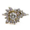Anello - Brillante centrale 0,60ct. H-VS1 + 0,60ct. contorno, oro 18kt.  peso totale 4.50gr