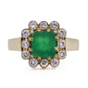 Anello - Smeraldo 2,50ct. brillanti 0,60ct. G-VS1, oro 18kt. peso totale 7,20gr.