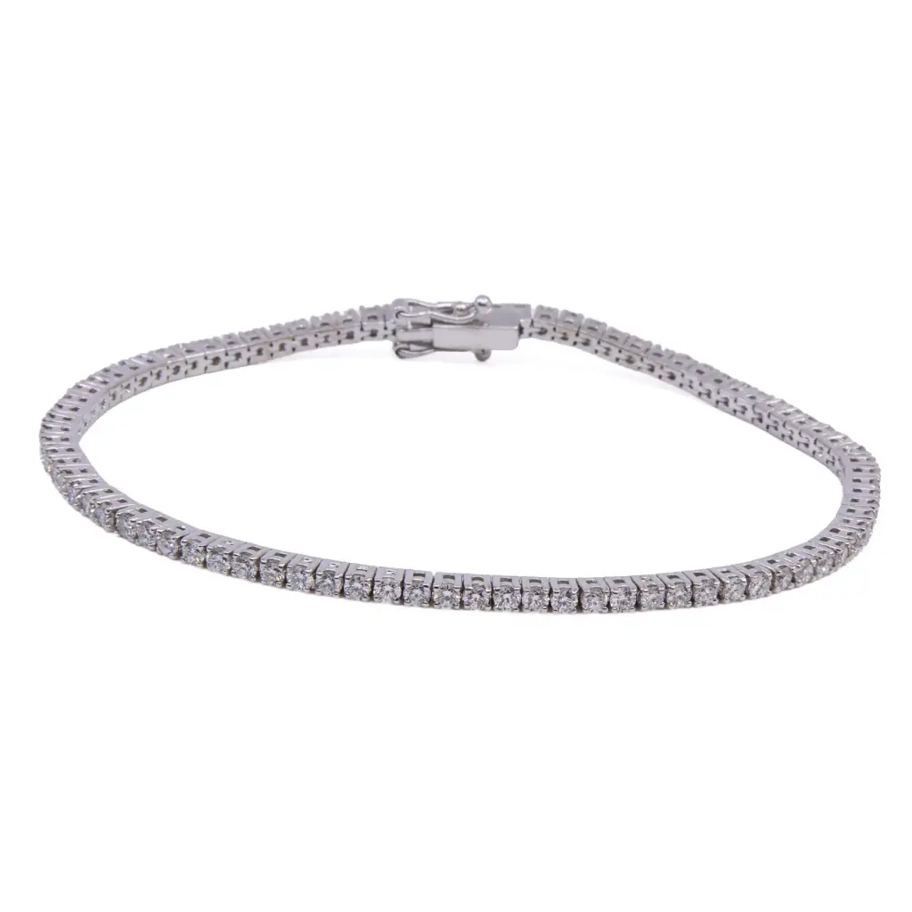 Bracciale tennis - Brillanti 2,70ct. F/G VVS peso totale 9,9gr.