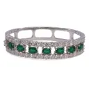 Bracciale smeraldi -  Brillanti ct.9,96 FG-VVS - Smeraldi ct.6.13 peso totale 52,60gr