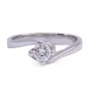 Anello solitario - Brillante 0,45ct G/H-VS1 oro 18kt, peso totale 4,80gr