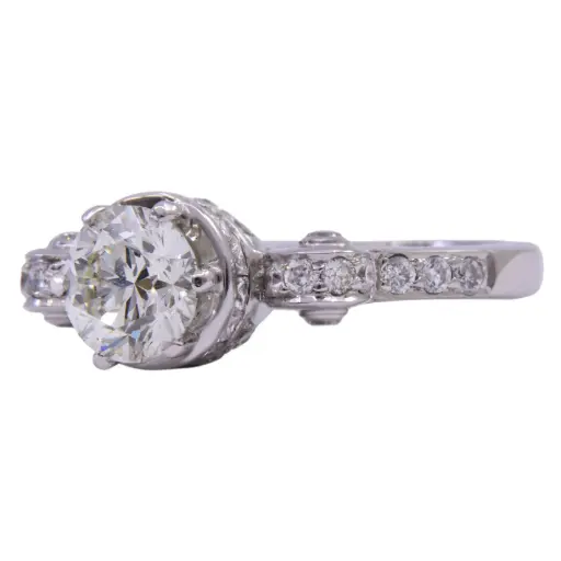 [MTR20240003941] Anello solitario  - Diamante IGI laser inciso 1,24ct. + 0,27ct. I-VS2 oro 18kt. peso totale 5,4 gr