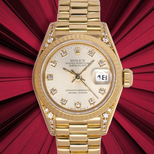 [MT32501391] Rolex Lady Datejust ref:69238,Diamonds and 18Kt Yellow Gold, Rolex Papers and our box, 1992