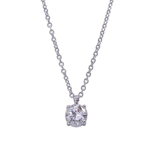 [MTR20250000596] Collana punto luce - Brillante 0,48ct laser inciso, F-SI1, oro 18kt, peso totale 2,5 gr, IGI 681592072