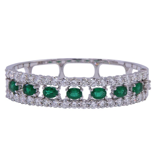 [MT32513781] Bracciale  - Smeraldi 6,14ct, brillanti 9,96ct F/G-VVS. Peso totale 52,6gr