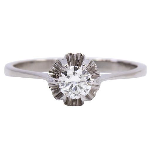 [MT32508839] Anello solitario - Brillante 0,47ct H/I-VS1, oro 18kt di gr.3,5