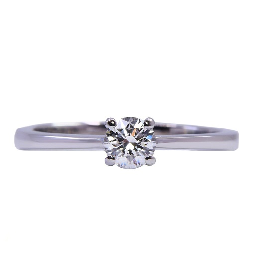 [MT32504632] Anello solitario - Brillante 0,40ct. D-VS1, oro 18kt. peso totale di gr.3,90