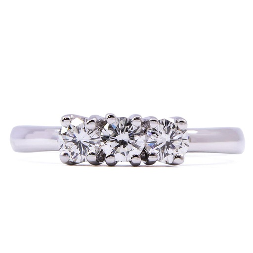 [MTR20240000623] Anello Trilogy - Brillanti 0,60ct. G-VS1, oro 18kt.