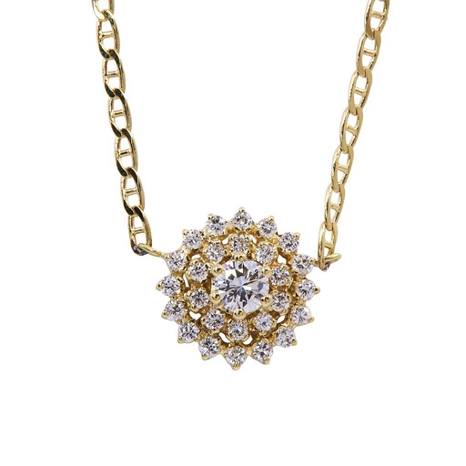 [MT32502819] Girocollo con pendente - Brillanti 0,95ct. totali, H-VS1, oro 18kt. peso totale 8,6gr