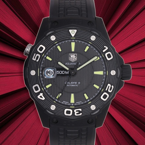 [MTR20240003792] TAG HEUER AQUARACER WAJ2180, Titanium LIMITED ED., 500 MT AUTOMATIC, CAUCCIU, 2011, TAG BOX & PAPERS