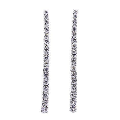 [MTR20220009919] Orecchini tennis - Brillanti 3,51ct. F-VVS, oro 18kt.