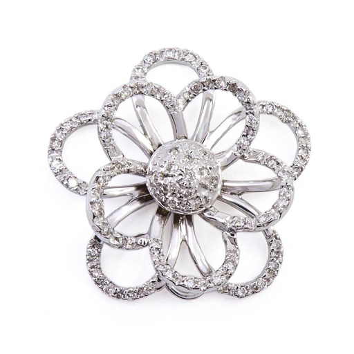 [MTR20250000550] Pendente fiore - Brillanti 0,45ct. G-VS1 oro 18kt. peso totale 5,2gr