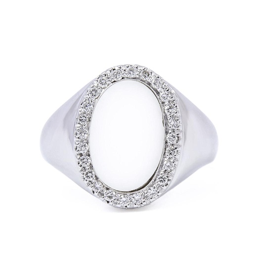 [MTR20250000264] Anello agata bianca - Brillanti 0,20ct. G-VS1, oro 18kt.