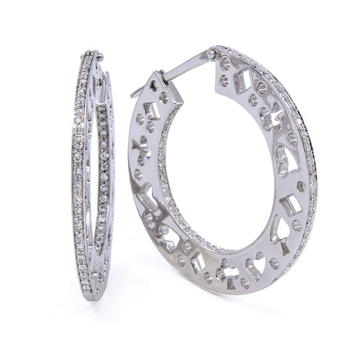 [MTR20220004535] Orecchini cerchi - Brillanti 0,47ct. G-VS, oro 18kt. peso totale 14,6gr