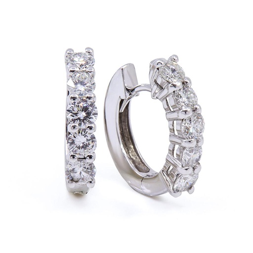 [MTR20210003851] Orecchini cerchi - Brillanti 2,24ct. G-VS, oro 18kt. peso totale 6,9gr