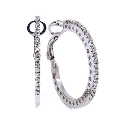 [MTR20220003081] Orecchini cerchi - Brillanti 0,23ct. F-VS, oro 18kt. peso totale 6,8gr