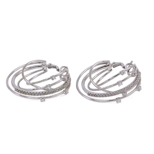 [MTR20220004563] Orecchini cerchi - Brillanti 0,81ct. G-VS, oro 18kt. peso totale 14,5gr