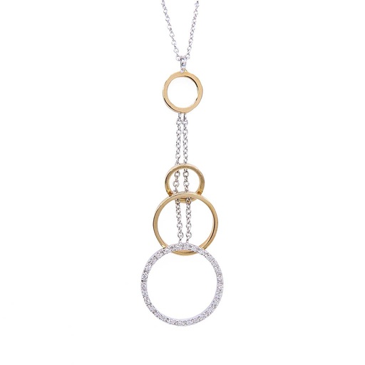[MTR20220002999] Collana Cerchi - Brillanti 0,21ct. G-VS, oro 18kt. peso totale 7,6gr