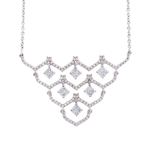 [MTR20220005203] Collana girocollo - Brillanti 1,64 ct. G-VS, Oro 18kt. peso totale10,9gr