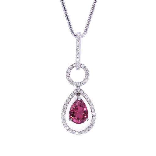 [MTR20220004495] Collana - Zaffiro 1,94ct. brillanti 0,5ct. F-VVS in oro 18kt. peso totale 7,9gr