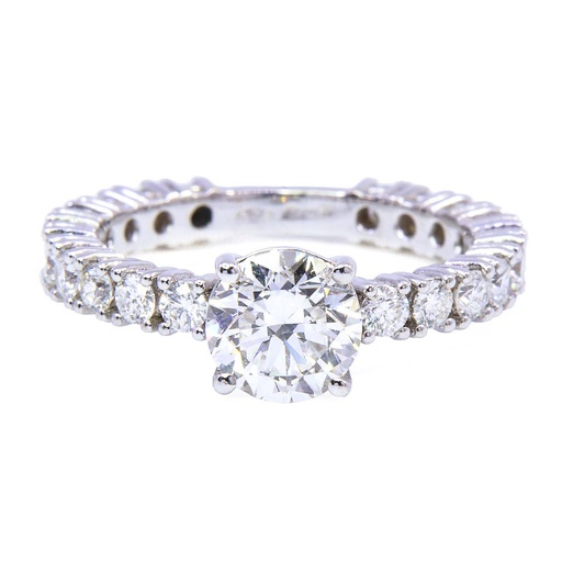 [MTR20220010104] Anello solitario collezione Pantelleria - Diamanti 1,50+1,03ct. F-VS1+F/G-VVS, oro bianco 18kt. 4,3 gr.