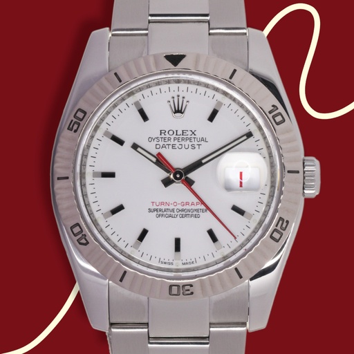 [MTR20240003086] Rolex Turn'O'Graph ref:116264 - 18kt White gold bezel - our Box & Papers - Service 11/2024 - Year. 2007