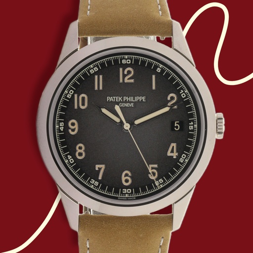 [MTR20240003468] PATEK PHILIPPE Calatrava ref:5226G-001, BLACKOR FRP ARB, OR. GRIS 18 Kt, Leather and fabric strap , 7/2024 - Original Box and Papers