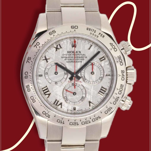 [MTR20210003928] ROLEX DAYTONA  - Ref:116509 - Meteorite dial from factory, 18kt White Gold, Box & Papers, Serial Z768xxx - Preowned