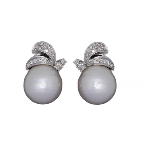 [MTR20240000452] Orecchini perle australiane - Brillanti oro 18kt.