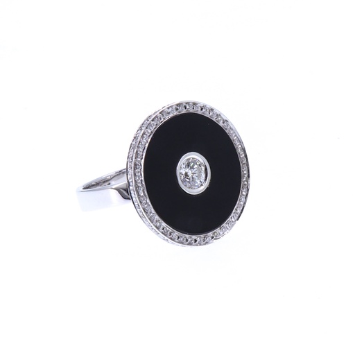 [MTR20220004707] Anello onice - Brillanti 0,60ct. oro 18kt.