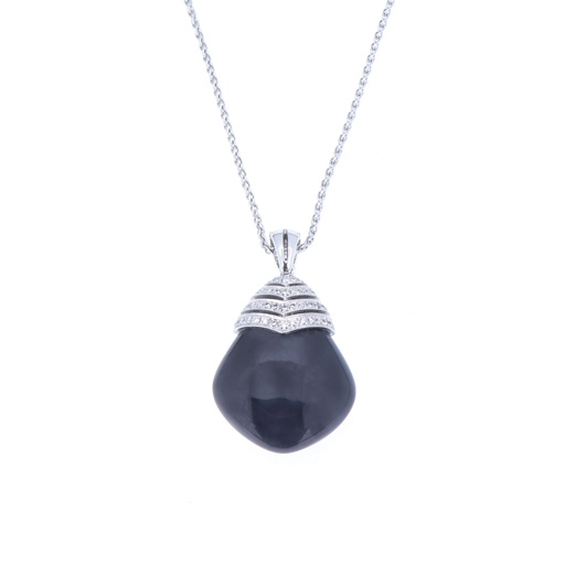 [MTR20220005415] Collana - Onice, brillanti 0,55ct. oro 18kt. 