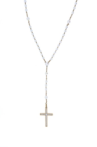 [MTR20210000084] Collana Rosario croce -  Perle giapponesi, oro 18kt.