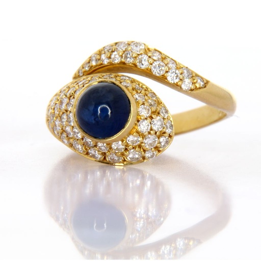 [MTR20180000975] Anello - Zaffiro 1,86ct. brillanti 0,80ct. oro 18 kt.