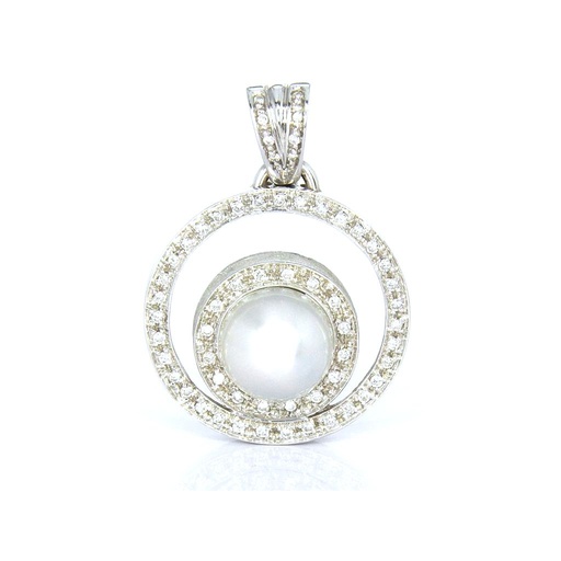 [MTR20190001669] Pendente perla australiana - Brillanti 0,62ct. G-VVS, oro 18kt.