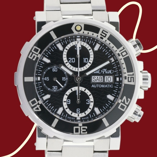 [MTR20220000008] Orologio Paul Picot Yatchman ref:1127NBLS Chrono Day-Date steel, automatic - 2020 original box e papers