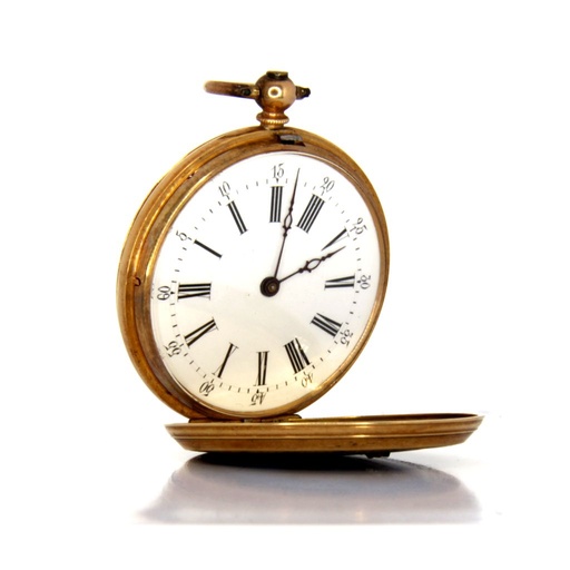 [MTR20210001422] Colondre and Schnee Orologio da petto di fine '700 con miniatura in smalto e 3 diamanti taglio rosa - motivo geometrico in smalto sul retro. Perfettamente Funzionante oro 12 Kt gr 33,3