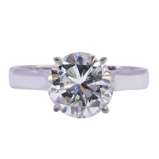 [MTR20240000684] Anello solitario - Diamante 2,65ct, G-SI2 laser inciso, oro 18kt. peso totale 3,6gr