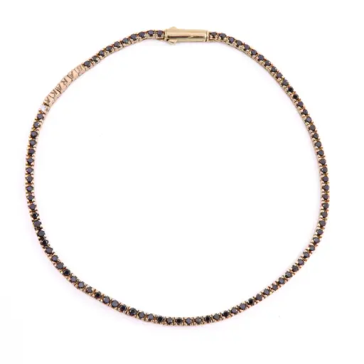 [MTR20220009905] Bracciale tennis Barakà - Brillanti neri e bianchi 1,10ct. oro rosa 18kt. peso totale 6,50gr.