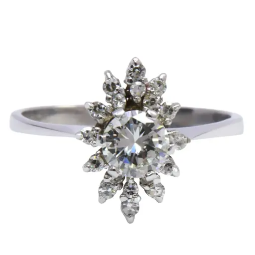 [MT32513641] Anello - Brillante 0,53ct. + 0,15ct. I-VS1, oro 18kt di gr.3,2