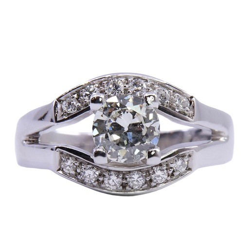 [MT32501545] Anello solitario - Diamante 0,79ct, I-VVS1 laser inciso +0,14ct. oro 18kt. peso totale 6,7gr