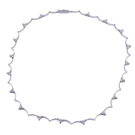 [MT32523329] Collana girocollo - Oro 18kt con brillanti 1,10ct. Peso totale 14,4 gr