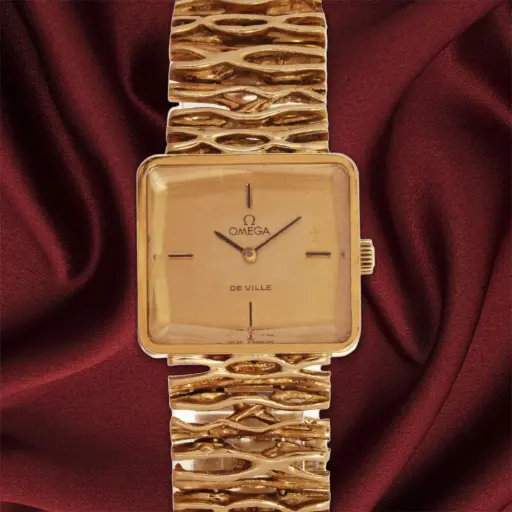 [MT32524995] Omega De Ville Ref:8263, 25x23 mm, approx 1970, Original Bracelet (17,5 cm)  - 18Kt yellow gold net weight gr.64,1 