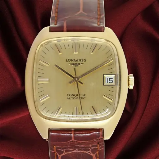 [MT32534221] Longines Conquest Automatic - 18Kt Yellow gold - "Bros" Crocodile Leather strap and steel buckle