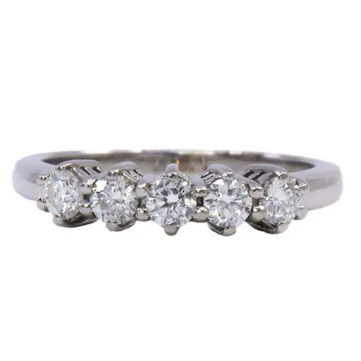 [MT32532397] Anello veretta- Brillanti 0,50ct. G-VS1, oro 18kt. peso totale 4gr.