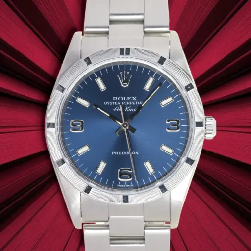 [MT32533027] Rolex 14010M Air King, Oyster Steel 34 mm; Rolex Box & Papers, 2005, Dxxx serial