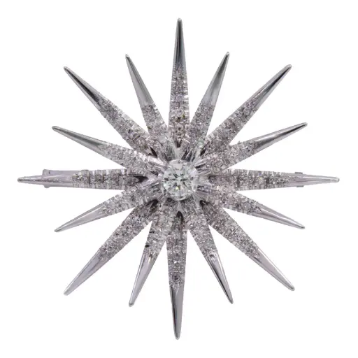 [MT32537381] Spilla - Oro bianco18kt. diamanti 0,30+0,50ct. peso totale 10,40gr