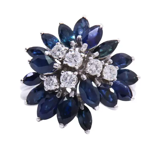 [MT32538662]  Anello - Zaffiri 2,50ct. brillanti 0,458ct. G-VS1 in oro 18kt.