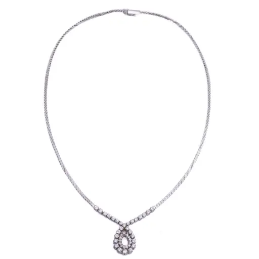 [MT32538690] Girocollo - Oro bianco 18kt e brillanti 1,20ct. G-VS1, peso totale 23,00gr